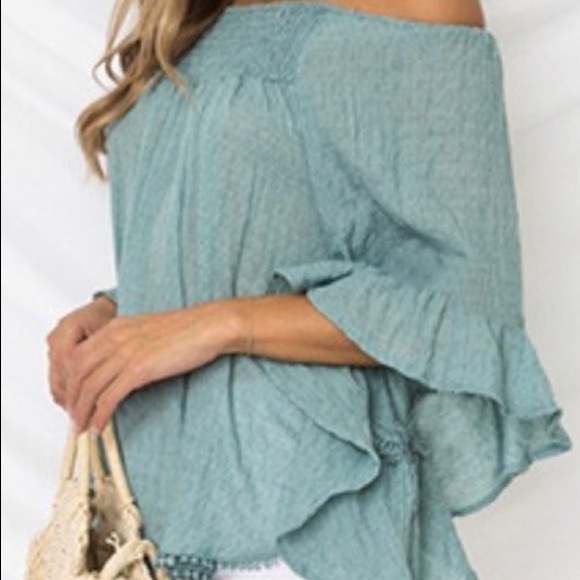 Ruffled Off-Shoulder Top - Picture 3 of 5